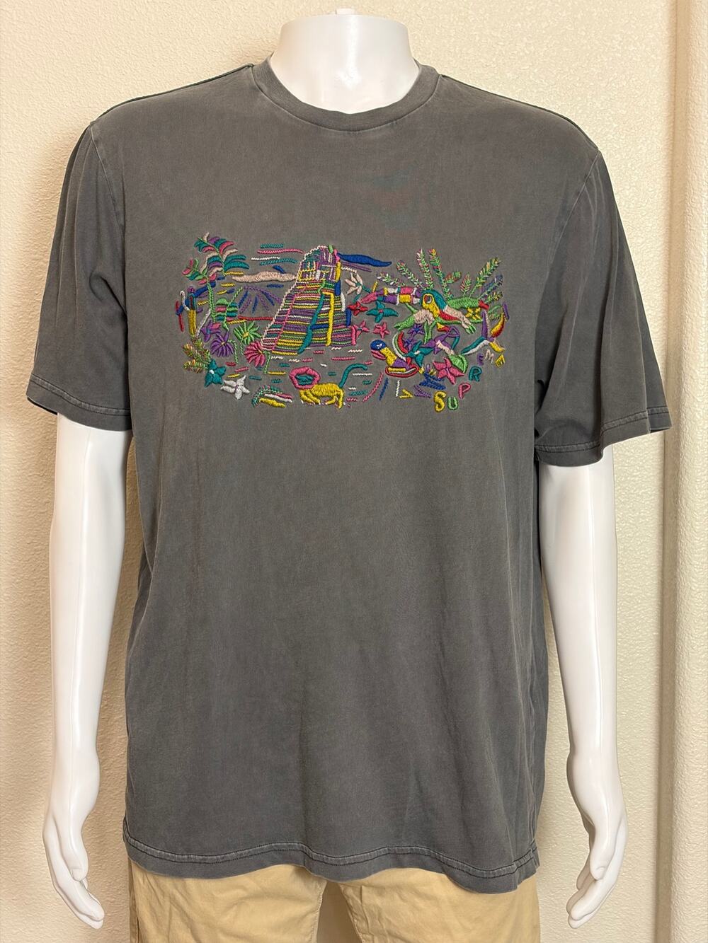 Supreme SS24 Machu Picchu Embordered Mayan Short Sleeve T-Shirt Large